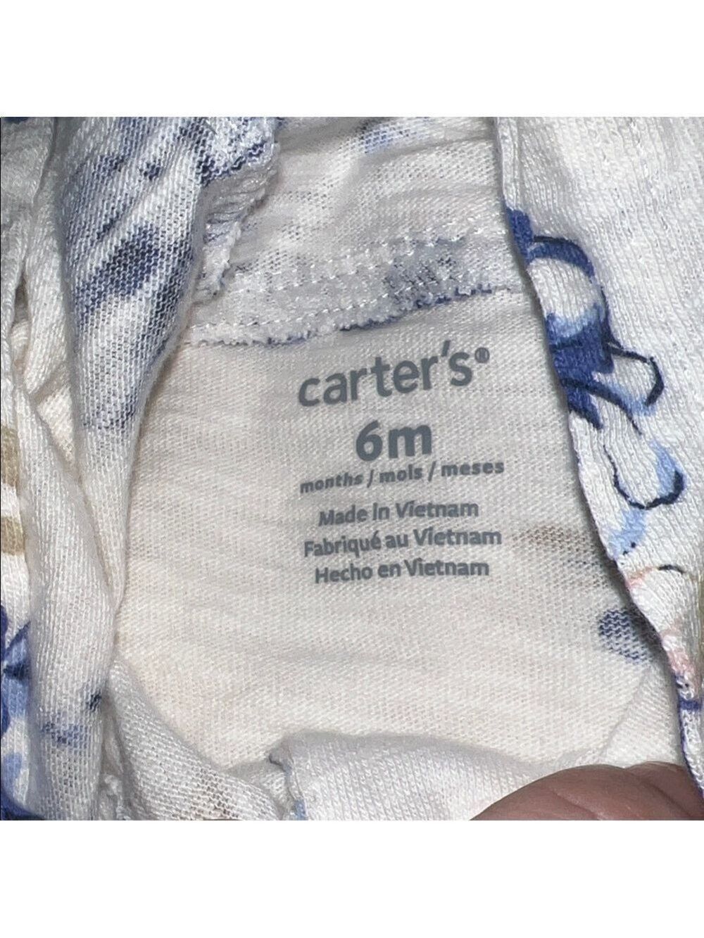 Carter’s 6 month Floral Blue and Cream Kids 3 Piece Set - Picture 5 of 13
